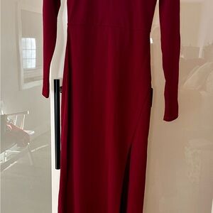 Lulu's Burgundy Long Sleeve Dress